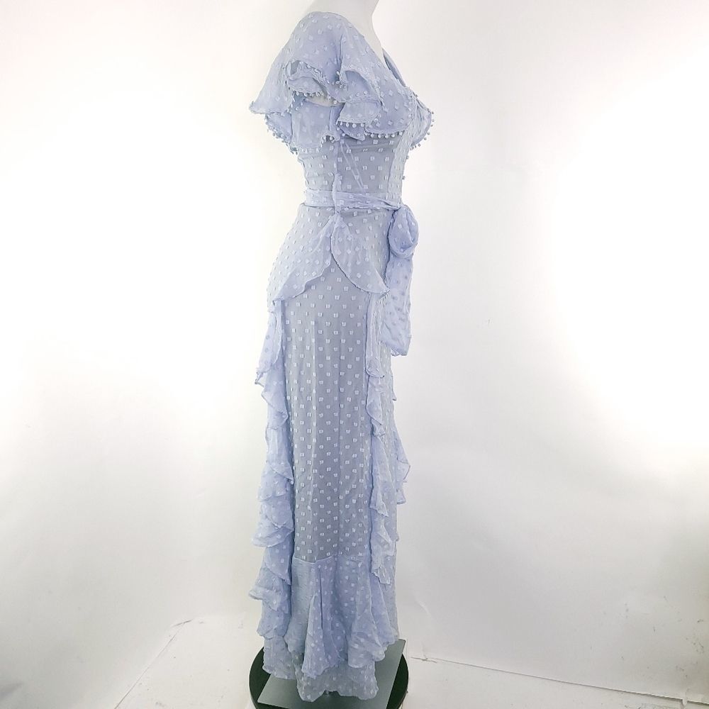 Alice McCall Moon Talking Ruffle Maxi Dress Crystal Bue sz 2 NEW - Picture 8 of 13